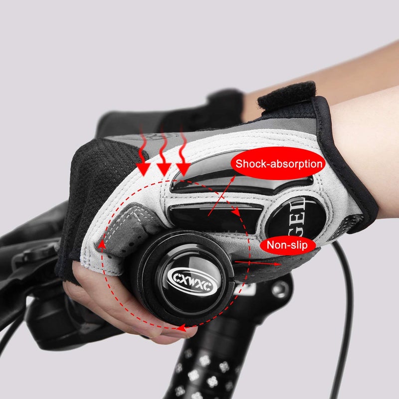 CXWXC Cycling Gloves for Men Women - Breathable Gel Road Mountain Bike Riding Gloves - Anti-Slip Half Finger Glove for Fitness Cycling Training Outdoor Sports - Image 5